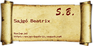 Sajgó Beatrix névjegykártya
